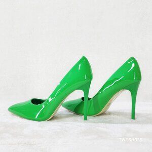 Glossy Green Patent High Heel Shoes Pumps Fabio